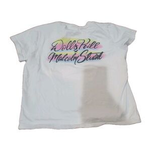 Dolls Kill Malcolm Stuart Current Mood White Airbrushed Baby Tee XL